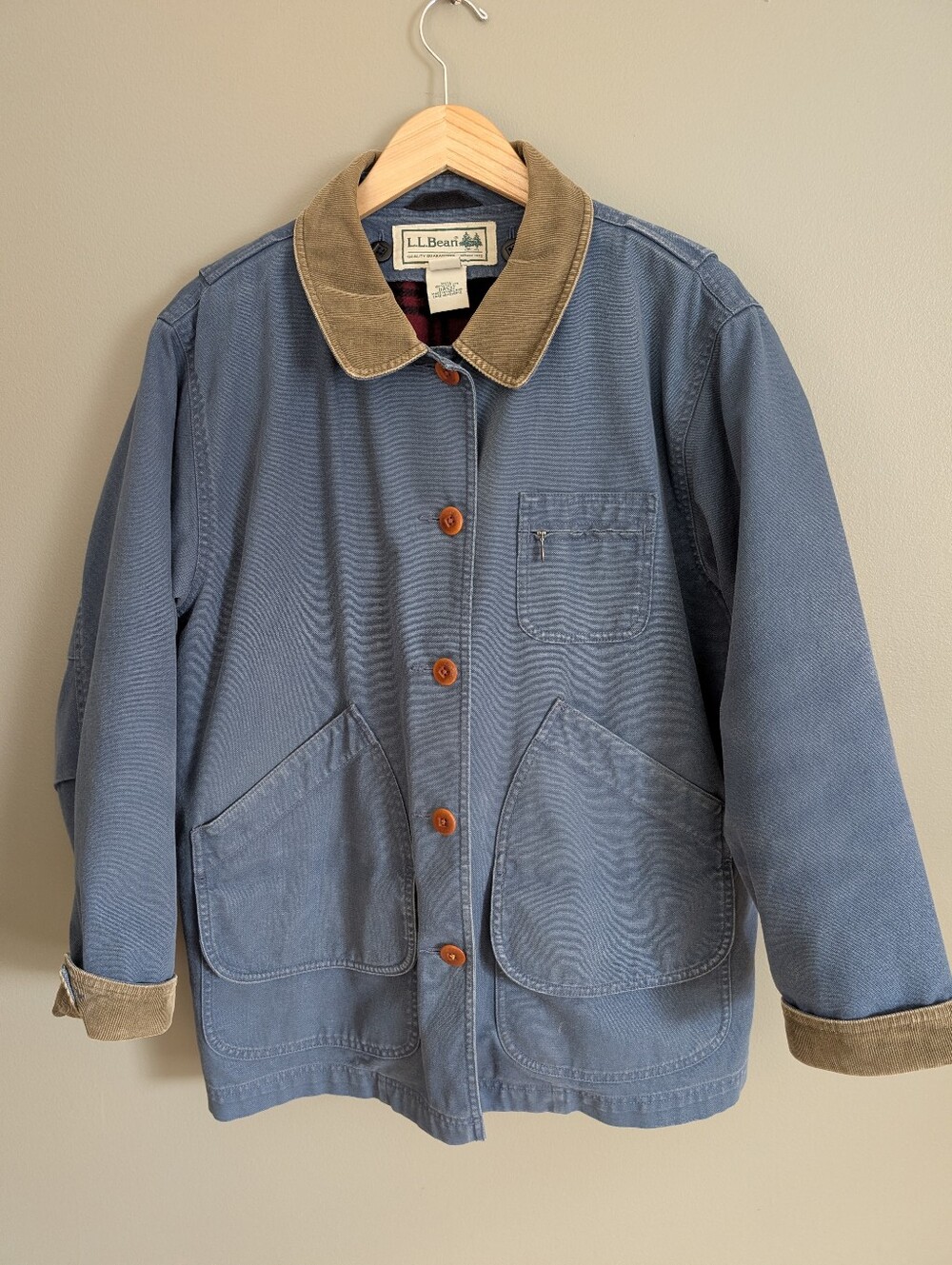 L.L. Bean Vintage Blanket Lined Chore Barn Coat Size Large - Picture 3 of 15